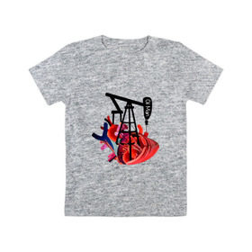 Детская футболка хлопок с принтом Сердце нефтяника в Тюмени, 100% хлопок | круглый вырез горловины, полуприлегающий силуэт, длина до линии бедер | газ | нефть