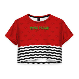 Женская футболка 3D укороченная с принтом Twin Peaks Red Room в Тюмени, 100% полиэстер | круглая горловина, длина футболки до линии талии, рукава с отворотами | red room | twin peaks | красная комната | купер | сериалы | твин пикс