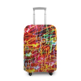 Чехол для чемодана 3D с принтом Light creative в Тюмени, 86% полиэфир, 14% спандекс | двустороннее нанесение принта, прорези для ручек и колес | abstract | colorful | electric | energy | light | абстракция | вет | цвет | электрик | энергия