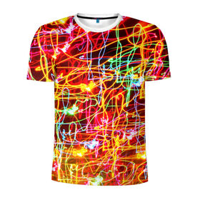 Мужская футболка 3D спортивная с принтом Light creative в Тюмени, 100% полиэстер с улучшенными характеристиками | приталенный силуэт, круглая горловина, широкие плечи, сужается к линии бедра | abstract | colorful | electric | energy | light | абстракция | вет | цвет | электрик | энергия