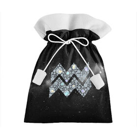 Подарочный 3D мешок с принтом Водолей в Тюмени, 100% полиэстер | Размер: 29*39 см | водолей | звезды | знаки зодиака | космос | созвездие