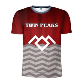 Мужская футболка 3D спортивная с принтом Twin Peaks в Тюмени, 100% полиэстер с улучшенными характеристиками | приталенный силуэт, круглая горловина, широкие плечи, сужается к линии бедра | Тематика изображения на принте: twin peaks | арт | лого | полосы | сериал | твин пикс | текстура | фильмы