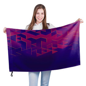 Флаг 3D с принтом Absraction night в Тюмени, 100% полиэстер | плотность ткани — 95 г/м2, размер — 67 х 109 см. Принт наносится с одной стороны | abstraction | pattern | triangle | абстракция | кубики | текстуры | треугольники