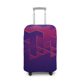 Чехол для чемодана 3D с принтом Absraction night в Тюмени, 86% полиэфир, 14% спандекс | двустороннее нанесение принта, прорези для ручек и колес | abstraction | pattern | triangle | абстракция | кубики | текстуры | треугольники