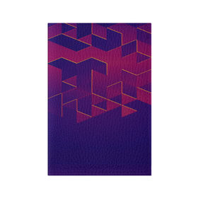 Обложка для паспорта матовая кожа с принтом Absraction night в Тюмени, натуральная матовая кожа | размер 19,3 х 13,7 см; прозрачные пластиковые крепления | abstraction | pattern | triangle | абстракция | кубики | текстуры | треугольники