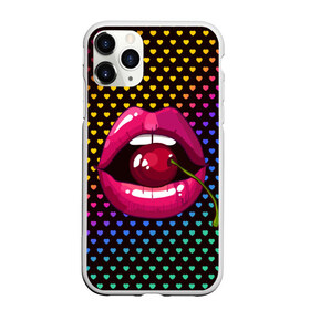 Чехол для iPhone 11 Pro матовый с принтом Pop art в Тюмени, Силикон |  | Тематика изображения на принте: cherry | colorful | fashion | funny | gesture | lips | lipstick | makeup | mouth | pop art | rainbow | style | веселый | вишенка | вишня | губы | жест | зубы | клубный | любовь | макияж | мода | помада | поп арт | прикольный | радуга | рот | стиль | страс