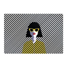 Магнитный плакат 3Х2 с принтом Pop art girl в Тюмени, Полимерный материал с магнитным слоем | 6 деталей размером 9*9 см | Тематика изображения на принте: abstraction | bright | color | fashion | hair | lines | lips | pop art | rack | red | style | yellow | абстракция | губы | желтый | каре | красный | линии | мода | очки | поп арт | прическа | стиль | цвет | яркий
