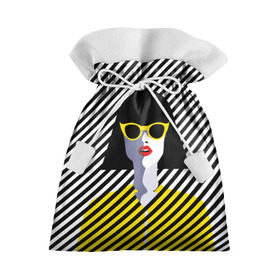 Подарочный 3D мешок с принтом Pop art girl в Тюмени, 100% полиэстер | Размер: 29*39 см | abstraction | bright | color | fashion | hair | lines | lips | pop art | rack | red | style | yellow | абстракция | губы | желтый | каре | красный | линии | мода | очки | поп арт | прическа | стиль | цвет | яркий