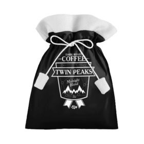 Подарочный 3D мешок с принтом Twin Peaks Coffee в Тюмени, 100% полиэстер | Размер: 29*39 см | twin peaks | арт | купер | сериал | твин пикс | фильмы | черно белые
