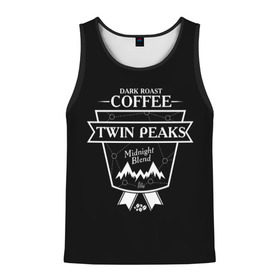Мужская майка 3D с принтом Twin Peaks Coffee в Тюмени, 100% полиэстер | круглая горловина, приталенный силуэт, длина до линии бедра. Пройма и горловина окантованы тонкой бейкой | twin peaks | арт | купер | сериал | твин пикс | фильмы | черно белые