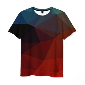 Мужская футболка 3D с принтом abstraction в Тюмени, 100% полиэфир | прямой крой, круглый вырез горловины, длина до линии бедер | abstraction | абстракция | геометрия | грани | линии | полигоны | розовый | сочетания | текстура | треугольники