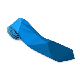 Галстук 3D с принтом geometric blue в Тюмени, 100% полиэстер | Длина 148 см; Плотность 150-180 г/м2 | Тематика изображения на принте: abstraction | абстракция | геометрия | грани | линии | полигоны | розовый | сочетания | текстура | треугольники