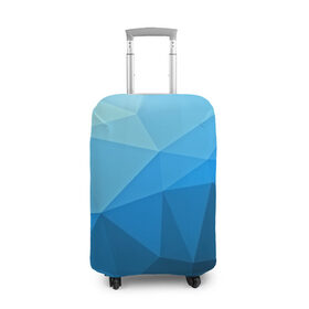 Чехол для чемодана 3D с принтом geometric blue в Тюмени, 86% полиэфир, 14% спандекс | двустороннее нанесение принта, прорези для ручек и колес | abstraction | абстракция | геометрия | грани | линии | полигоны | розовый | сочетания | текстура | треугольники