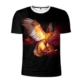 Мужская футболка 3D спортивная с принтом Fantasy bird в Тюмени, 100% полиэстер с улучшенными характеристиками | приталенный силуэт, круглая горловина, широкие плечи, сужается к линии бедра | game | беркут | игра | игрок | лук и стрелы | орёл | птица | сокол | фэнтези