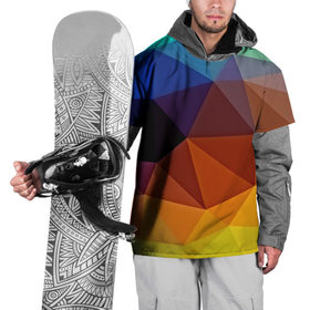 Накидка на куртку 3D с принтом Цветные стёкла в Тюмени, 100% полиэстер |  | abstraction | абстракция | геометрия | грани | линии | полигоны | розовый | сочетания | текстура | треугольники