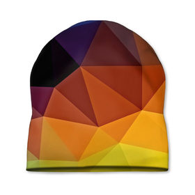 Шапка 3D с принтом Цветные стёкла в Тюмени, 100% полиэстер | универсальный размер, печать по всей поверхности изделия | Тематика изображения на принте: abstraction | абстракция | геометрия | грани | линии | полигоны | розовый | сочетания | текстура | треугольники