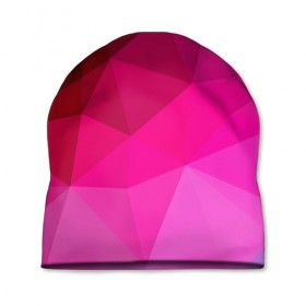 Шапка 3D с принтом Pink Polygon в Тюмени, 100% полиэстер | универсальный размер, печать по всей поверхности изделия | Тематика изображения на принте: 