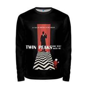 Мужской лонгслив 3D с принтом Twin Peaks в Тюмени, 100% полиэстер | длинные рукава, круглый вырез горловины, полуприлегающий силуэт | twin peaks | агент дейл  купер | арт | сериал | твин пикс | фильмы