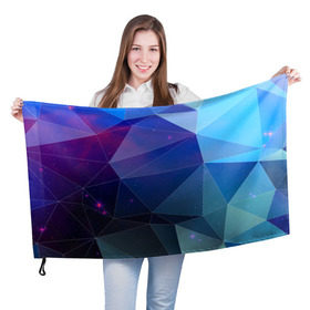 Флаг 3D с принтом Геометрический узор в Тюмени, 100% полиэстер | плотность ткани — 95 г/м2, размер — 67 х 109 см. Принт наносится с одной стороны | polygon | абстракция | геометрия | узор
