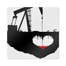 Магнит виниловый Квадрат с принтом Сердце земли в Тюмени, полимерный материал с магнитным слоем | размер 9*9 см, закругленные углы | газ | нефть