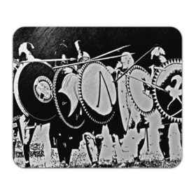 Коврик прямоугольный с принтом this is Sparta в Тюмени, натуральный каучук | размер 230 х 185 мм; запечатка лицевой стороны | sparta | античность | войны | каска | копья | спарта | шлем | щиты