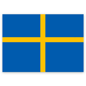 Поздравительная открытка с принтом Флаг Швеции в Тюмени, 100% бумага | плотность бумаги 280 г/м2, матовая, на обратной стороне линовка и место для марки
 | flag | sverige | sweden | флаг | швеция
