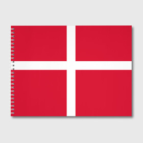 Альбом для рисования с принтом Флаг Дании в Тюмени, 100% бумага
 | матовая бумага, плотность 200 мг. | danmark | denmark | flag | дания | флаг