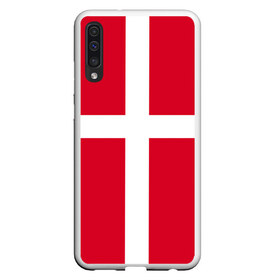 Чехол для Samsung A50 с принтом Флаг Дании в Тюмени, Силикон | Область печати: задняя сторона чехла, без боковых панелей | danmark | denmark | flag | дания | флаг
