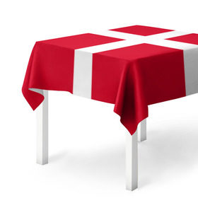 Скатерть 3D с принтом Флаг Дании в Тюмени, 100% полиэстер (ткань не мнется и не растягивается) | Размер: 150*150 см | Тематика изображения на принте: danmark | denmark | flag | дания | флаг