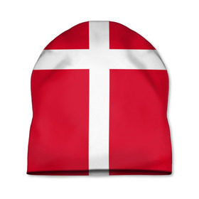 Шапка 3D с принтом Флаг Дании в Тюмени, 100% полиэстер | универсальный размер, печать по всей поверхности изделия | danmark | denmark | flag | дания | флаг