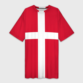 Платье-футболка 3D с принтом Флаг Дании в Тюмени,  |  | danmark | denmark | flag | дания | флаг