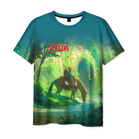Мужская футболка 3D с принтом The Legend of Zelda в Тюмени, 100% полиэфир | прямой крой, круглый вырез горловины, длина до линии бедер | breath of the wild | the legend of zelda