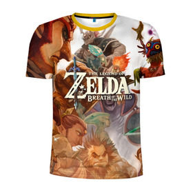 Мужская футболка 3D спортивная с принтом The Legend of Zelda в Тюмени, 100% полиэстер с улучшенными характеристиками | приталенный силуэт, круглая горловина, широкие плечи, сужается к линии бедра | Тематика изображения на принте: breath of the wild | the legend of zelda