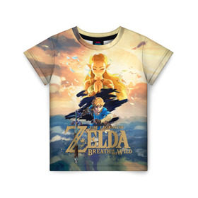 Детская футболка 3D с принтом The Legend of Zelda в Тюмени, 100% гипоаллергенный полиэфир | прямой крой, круглый вырез горловины, длина до линии бедер, чуть спущенное плечо, ткань немного тянется | Тематика изображения на принте: breath of the wild | the legend of zelda
