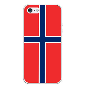 Чехол для iPhone 5/5S матовый с принтом Флаг Норвегии в Тюмени, Силикон | Область печати: задняя сторона чехла, без боковых панелей | flag | norge | norway | норвегия | флаг