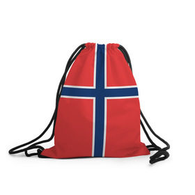 Рюкзак-мешок 3D с принтом Флаг Норвегии в Тюмени, 100% полиэстер | плотность ткани — 200 г/м2, размер — 35 х 45 см; лямки — толстые шнурки, застежка на шнуровке, без карманов и подкладки | flag | norge | norway | норвегия | флаг