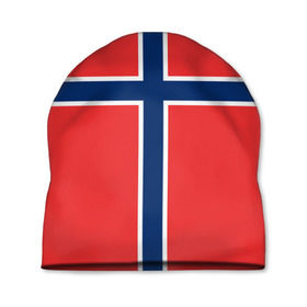 Шапка 3D с принтом Флаг Норвегии в Тюмени, 100% полиэстер | универсальный размер, печать по всей поверхности изделия | flag | norge | norway | норвегия | флаг