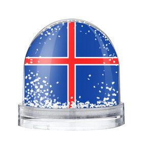 Снежный шар с принтом Флаг Исландии в Тюмени, Пластик | Изображение внутри шара печатается на глянцевой фотобумаге с двух сторон | flag | iceland | island | исландия | флаг