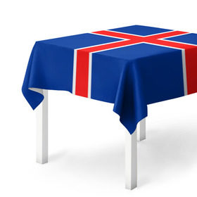 Скатерть 3D с принтом Флаг Исландии в Тюмени, 100% полиэстер (ткань не мнется и не растягивается) | Размер: 150*150 см | Тематика изображения на принте: flag | iceland | island | исландия | флаг
