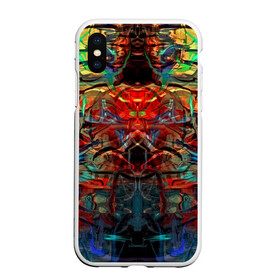 Чехол для iPhone XS Max матовый с принтом psychedelic в Тюмени, Силикон | Область печати: задняя сторона чехла, без боковых панелей | Тематика изображения на принте: abstraction | color | spray | абстракция | волны | краска | краски | линии | оптические | полосы | разводы | узоры | фрактал | цветные