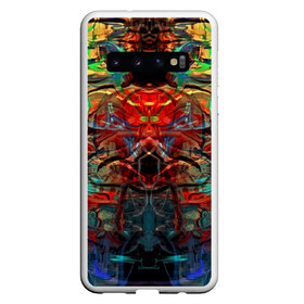 Чехол для Samsung Galaxy S10 с принтом psychedelic в Тюмени, Силикон | Область печати: задняя сторона чехла, без боковых панелей | Тематика изображения на принте: abstraction | color | spray | абстракция | волны | краска | краски | линии | оптические | полосы | разводы | узоры | фрактал | цветные