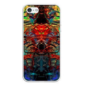 Чехол для iPhone 5/5S матовый с принтом psychedelic в Тюмени, Силикон | Область печати: задняя сторона чехла, без боковых панелей | abstraction | color | spray | абстракция | волны | краска | краски | линии | оптические | полосы | разводы | узоры | фрактал | цветные