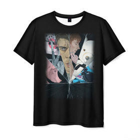 Мужская футболка 3D с принтом Black Mirror в Тюмени, 100% полиэфир | прямой крой, круглый вырез горловины, длина до линии бедер | Тематика изображения на принте: black mirror | сериал | черное зеркало