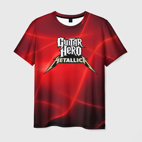 Мужская футболка 3D с принтом Guitar Hero Metallica в Тюмени, 100% полиэфир | прямой крой, круглый вырез горловины, длина до линии бедер | Тематика изображения на принте: hard rock | heavy metal | hevy metal | metallica | music | rock | thrash metal | металлика | музыка | рок