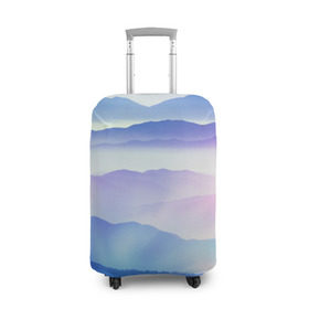 Чехол для чемодана 3D с принтом Сияние гор в Тюмени, 86% полиэфир, 14% спандекс | двустороннее нанесение принта, прорези для ручек и колес | Тематика изображения на принте: горы | пейзаж