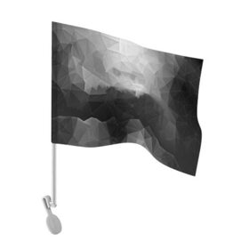 Флаг для автомобиля с принтом Polygon gray в Тюмени, 100% полиэстер | Размер: 30*21 см | abstraction | polygon | абстракция | грань | краски | кубик | кубики | линии | мозаика | ребро | текстура | узор