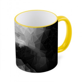 Кружка 3D с принтом Polygon gray в Тюмени, керамика | ёмкость 330 мл | Тематика изображения на принте: abstraction | polygon | абстракция | грань | краски | кубик | кубики | линии | мозаика | ребро | текстура | узор