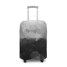 Чехол для чемодана 3D с принтом Polygon gray в Тюмени, 86% полиэфир, 14% спандекс | двустороннее нанесение принта, прорези для ручек и колес | abstraction | polygon | абстракция | грань | краски | кубик | кубики | линии | мозаика | ребро | текстура | узор
