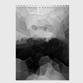 Скетчбук с принтом Polygon gray в Тюмени, 100% бумага
 | 48 листов, плотность листов — 100 г/м2, плотность картонной обложки — 250 г/м2. Листы скреплены сверху удобной пружинной спиралью | Тематика изображения на принте: abstraction | polygon | абстракция | грань | краски | кубик | кубики | линии | мозаика | ребро | текстура | узор