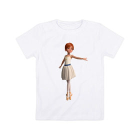 Детская футболка хлопок с принтом Балерина в Тюмени, 100% хлопок | круглый вырез горловины, полуприлегающий силуэт, длина до линии бедер | балерина | виктор | камилла | одетта | опера | фелис
